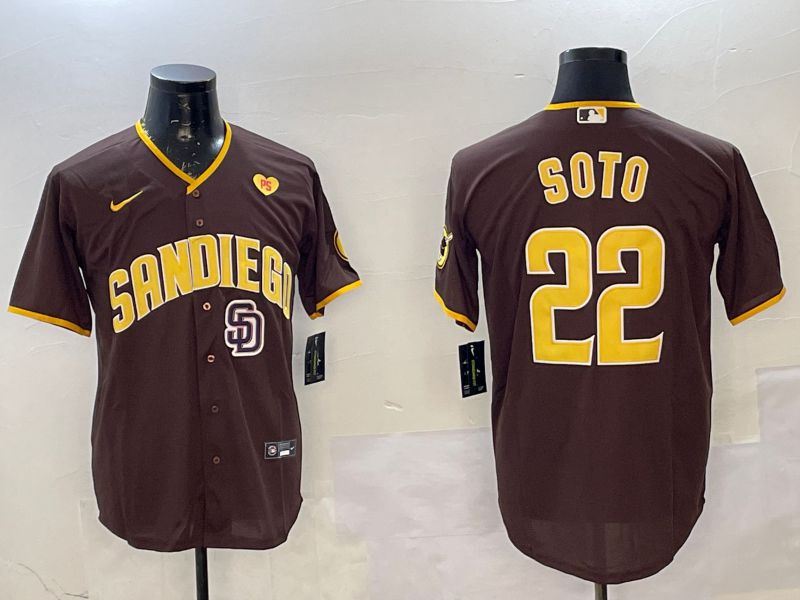 Men San Diego Padres #22 Soto Brown Game 2025 Nike MLB Jersey style 12